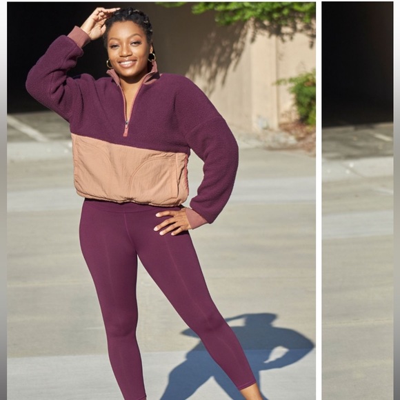 Fleece Pullover Burgundy Jacket - Picture 15 of 15